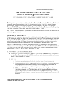 NMDVR One Stop Agreement - Law, Health Policy & Disability Center