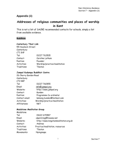 Addresses of religious communities and places of worship in