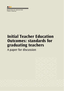 Initial Teacher Education Outcomes: standards for graduating