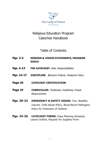 Catechist Handbook - Erie - Our Lady of Peace Church