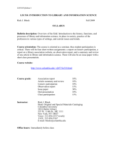 lis 510: introduction to library and information science