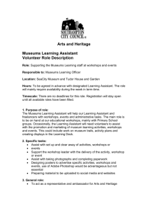 Arts and Heritage Museums Learning Assistant Volunteer Role