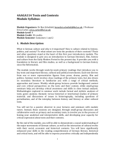 4AAGA114 Texts and Contexts Module Syllabus: Module Organizer