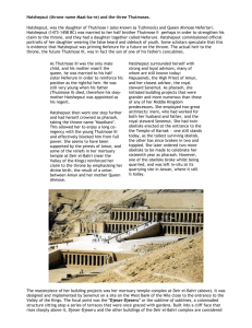 Hatshepsut (throne name Maat-ka-re) and the three