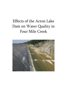 Effects of the Acton Lake Dam on Water Quality in