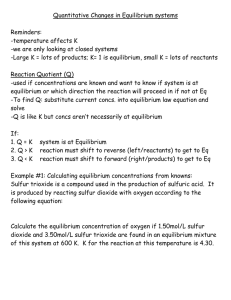 Quantitative Changes in Equilibrium systems