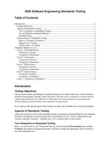 Aspects of Standards Testing