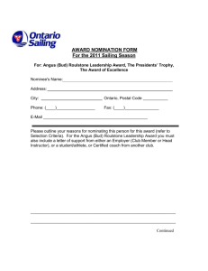 Nomination Form - Ontario Sailing