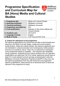 Programme Specification and Curriculum Map for BA (Hons) Media