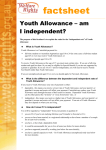 Youth Allowance - am I independent?