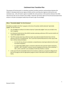 North Carolina Catchment Area Transition Plan