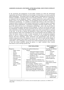 assessing damages and needs after disasters and in post