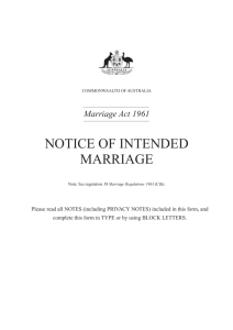 Notice of intended marriage [DOC 121KB]
