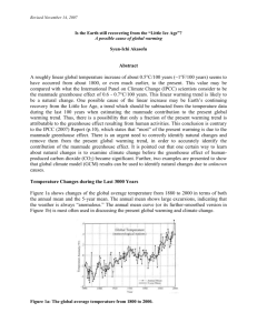 Is the Earth still recovering from the “Little Ice Age”