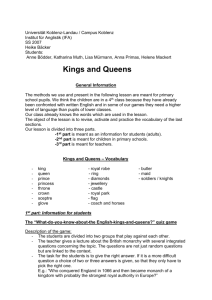 Kings and Queens – Vocabulary