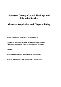 Museum Acquisition and Disposal Policy 2011 to 2016