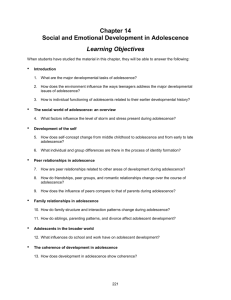 Social and Emotional Development in Adolescence