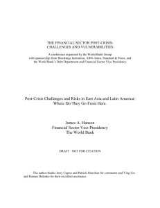 Post Crisis Recovery in East Asia and Latin America