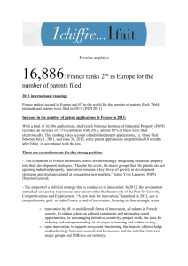 16 886 : dépôts de brevets placent la France au 4ème rang mondial