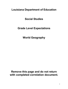 World Geography - Louisiana Department of Education