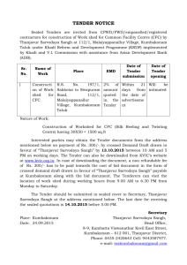 TENDER NOTICE Sealed Tenders are invited from CPWD/PWD
