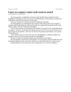 Laser eye surgery center tech receives award