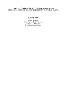 A Critical Analysis Of Internal Control In Bank Trading Information