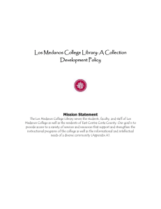 Los Medanos College Library: A Collection Development Policy