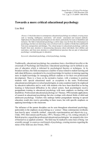Towards a more critical educational psychology