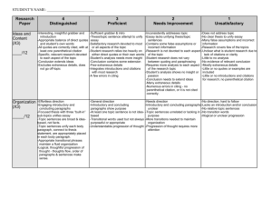 Rubric for Research Paper