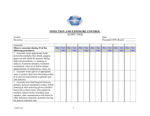 Audit Tool: Infection and Exposure Control