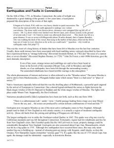 Earthquakes and Faults in Connecticut