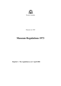 Museum Regulations 1973 - 01-00-00