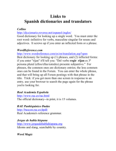 Links to Spanish dictionaries