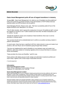 Media Release - Oasis Asset Management