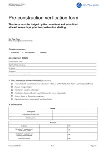 Pre-construction verification form
