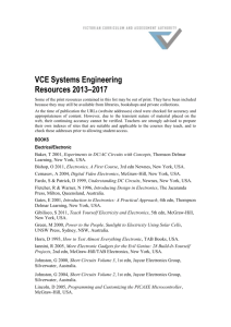 VCE Systems Engineering Resources 2013-2017
