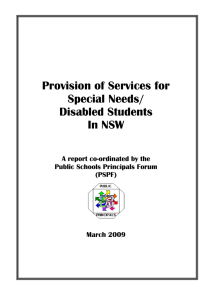 PROVISION OF SERVICES FOR SPECIAL NEEDS STUDENTS