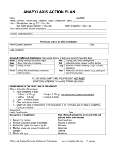 Anaphylaxis Form