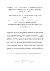 Molecular differentiation and taxonomic status of the Croatian