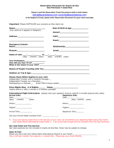 Reservation Document for (your name and date)