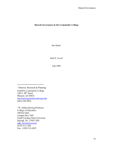 Shared Governance in Community College