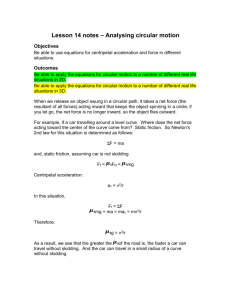 Lesson 25 notes – Analysing circular motion - science