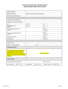 Contractor Checklist and Application