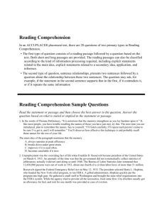 Reading Comprehension [Word doc]