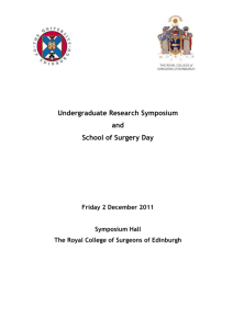 SCHOOL OF SURGERY DAY - The University of Edinburgh