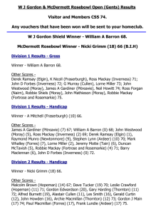 W J Gordon & McDermott Rosebowl Open (Gents) Results