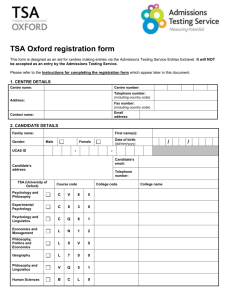 TSA Oxford registration form