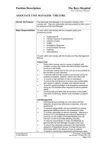 Associate Unit Manager Position Description