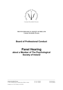 BPC Panel Hearing - Psychological Society of Ireland